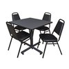 Kobe Square Tables > Breakroom Tables > Kobe Square Table & Chair Sets, 42 W, 42 L, 29 H, Grey TKB4242GY29BK